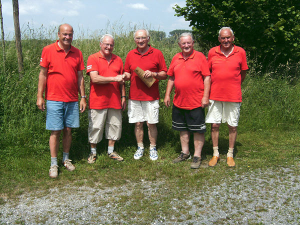 v.l. Dieter Willmann, Erwin Loibl, Abteilungsleiter Hans Martin sen. , Erwin Hammerl, Peter Richter